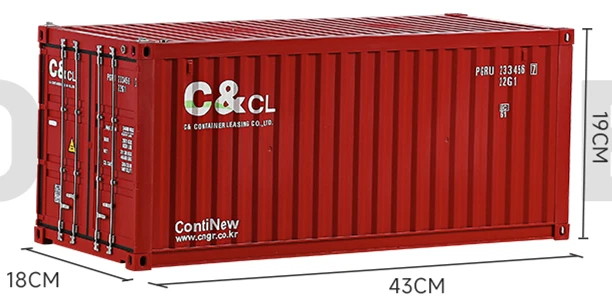 1/14 Scale 20 Foot Container Display Box with LED Light Fits for TAMIYA Hercules Truck Trailer