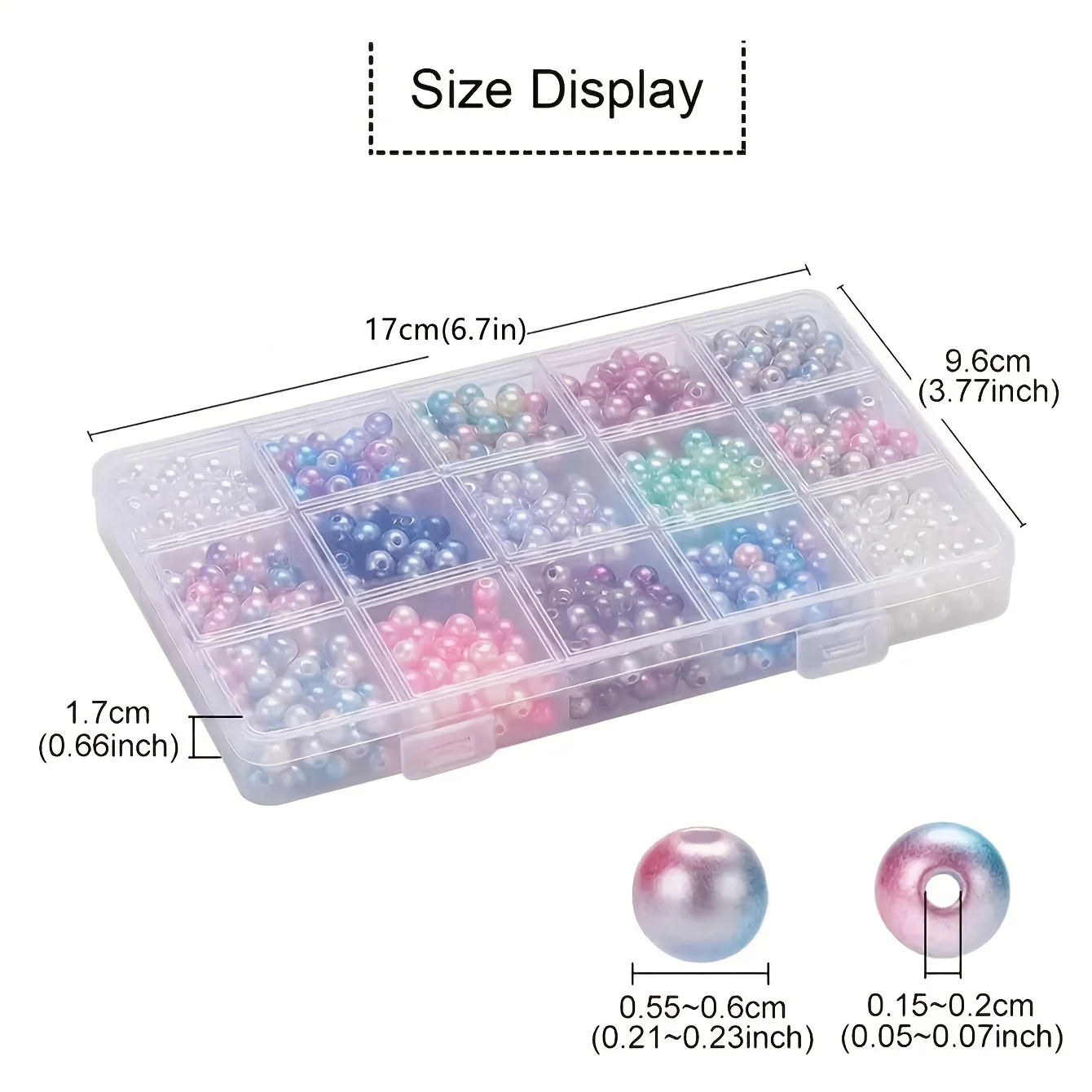 6mm dual color spray painted acrylic set box, DIY jewelry bracelet view 2
