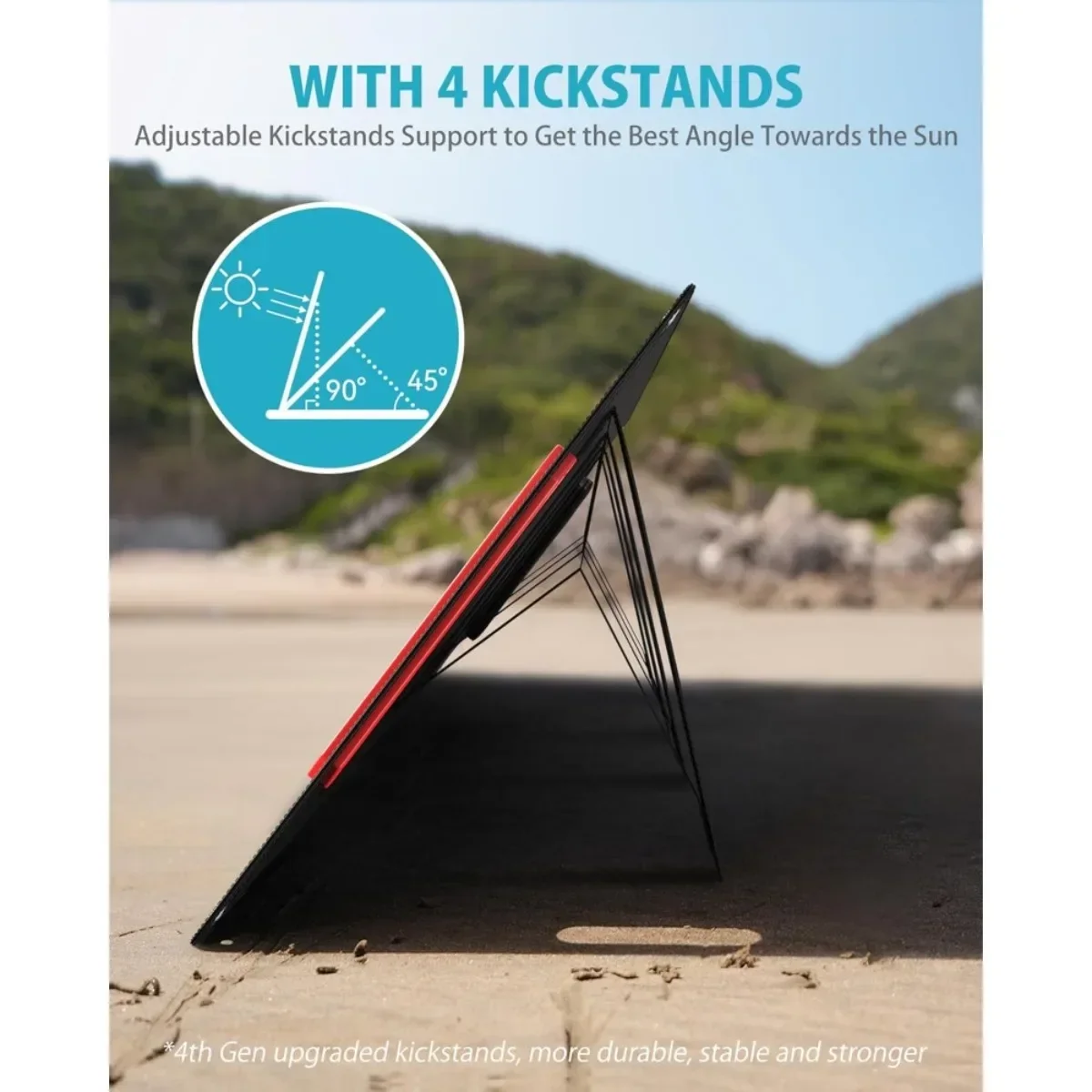 شاحن شمسي خفيف الوزن للغاية بقدرة 300 وات - لوحة قابلة للطي عالية الكفاءة للتخييم