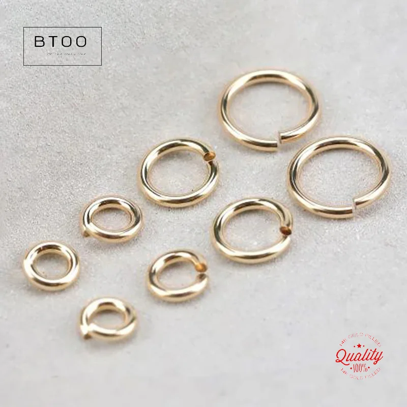 14K Gold Filled Open Jump Rings 14K Gold Split Ring For Making DIY Jewelry Findings