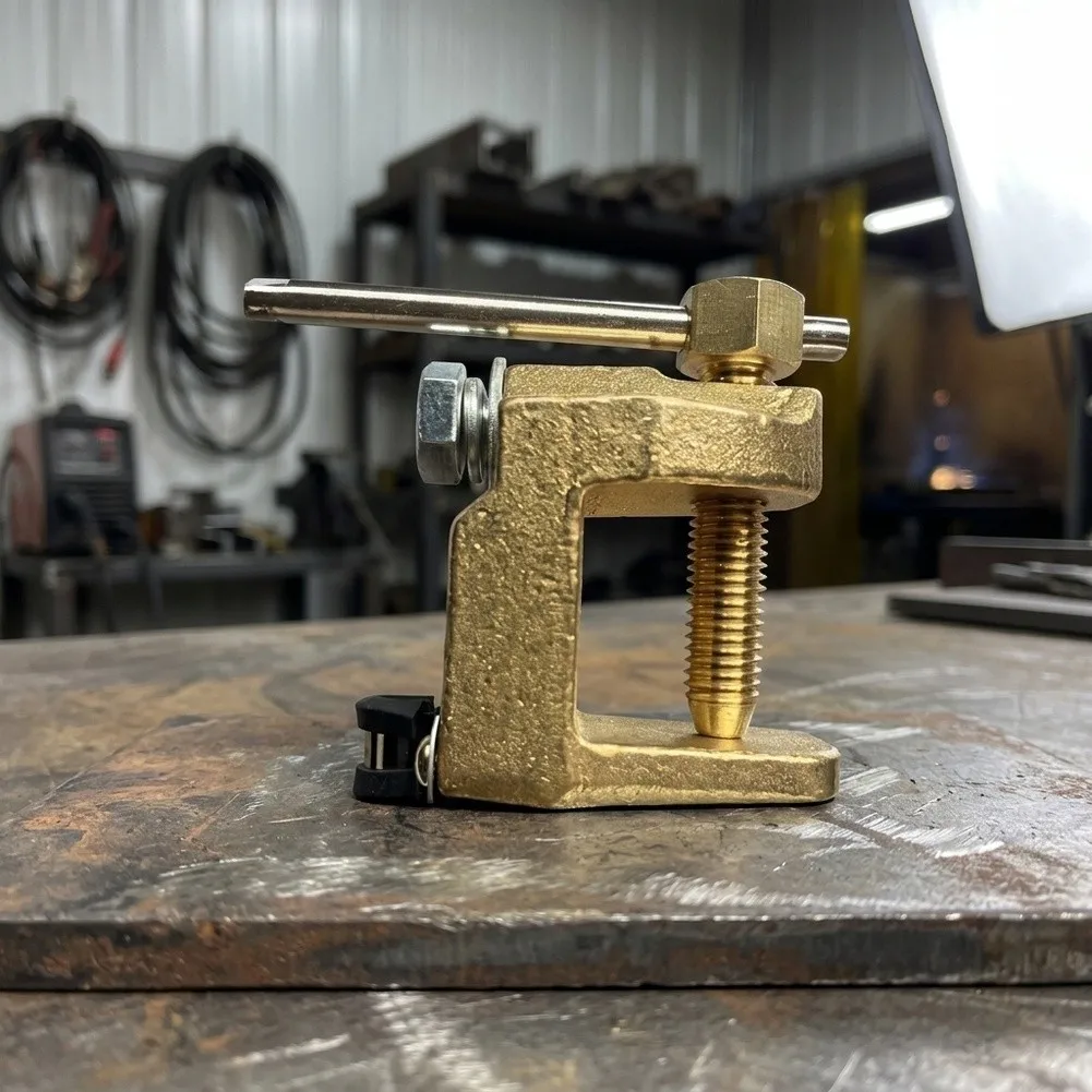 1pc 800A Welding Electrode Holder Brass Grounding Work Clamp Ground Earth Clamp Strong Clamping Force For Welding Tasks