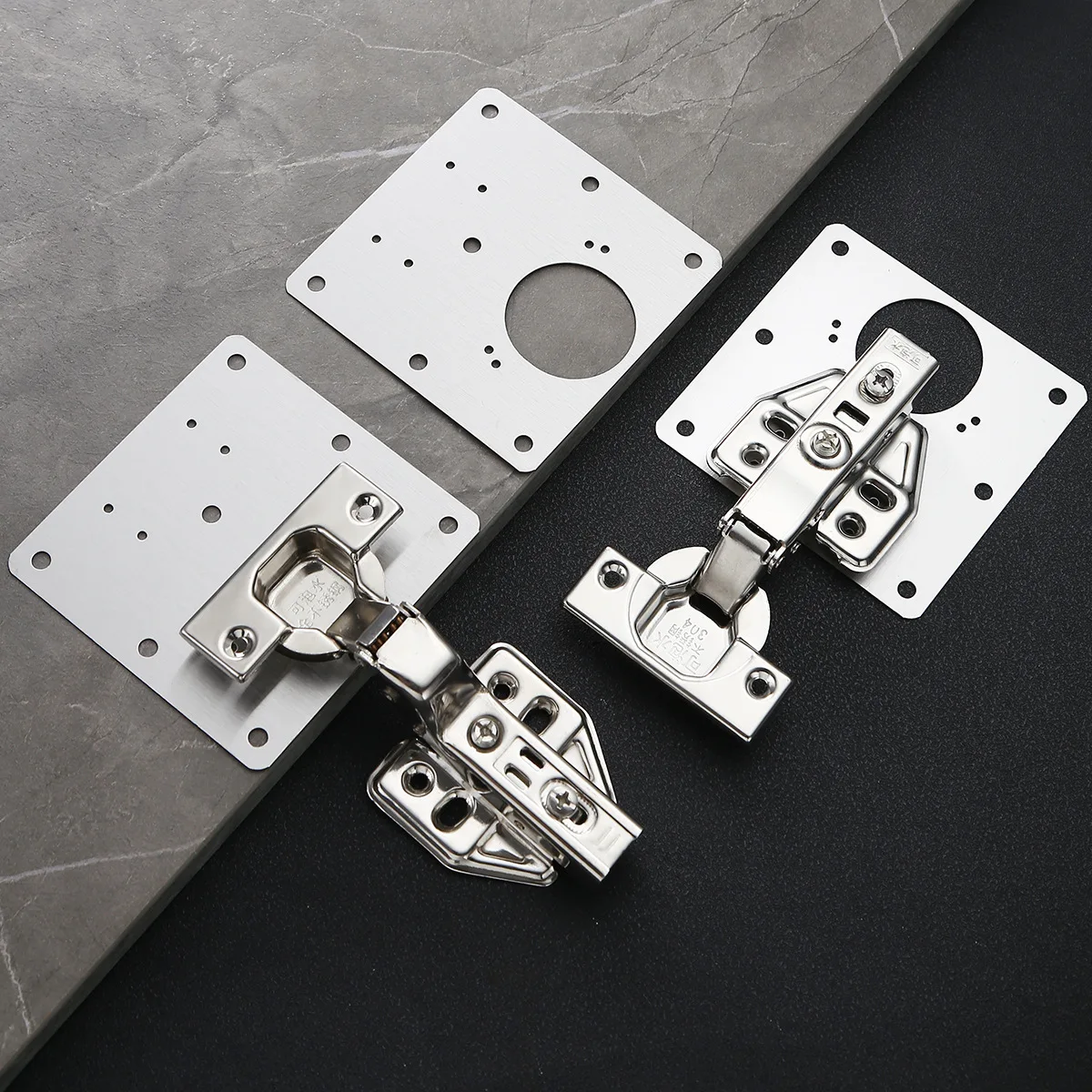 Cabinet Hinge Repair Plate Kit Kitchen Cupboard Door Hinges Mounting Plate With Holes Flat Fixing Brace Brackets Household Tools