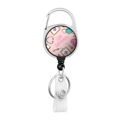 의사 ID 배지 클립 Lanyards ID 배지 홀더 Porta Credencial Lanyards 배지 릴 간호사 개폐식 키 체인 도매