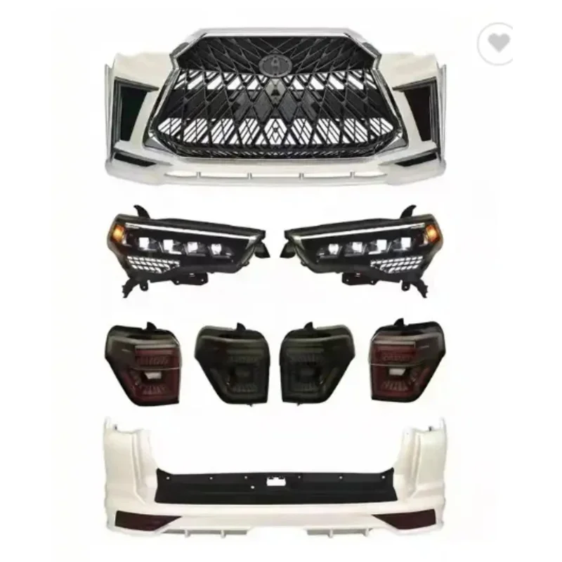مصد سيارة بتصميم جديد لـ 4 عداء 4X4 2010-تشمل المصد الأمامي والخلفي مع شبكة ومصابيح أمامية توصيل وتشغيل