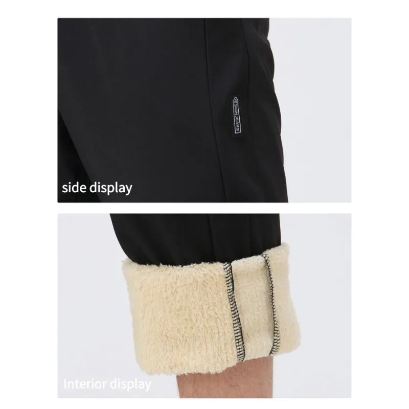 Calça masculina de cor sólida elástica de cintura alta casual com bolso reto