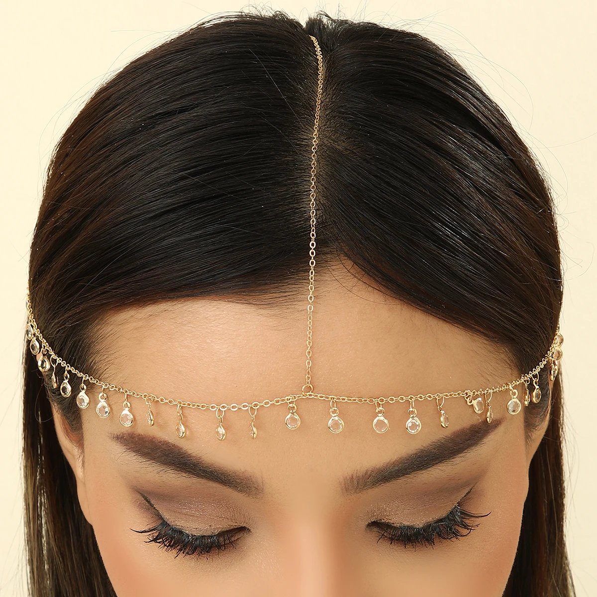 Crystal Stone Tassel Pendant Head Chain Hairpiece Headband Indian Jewelry Head Chain Hair Accessories Wedding Gift