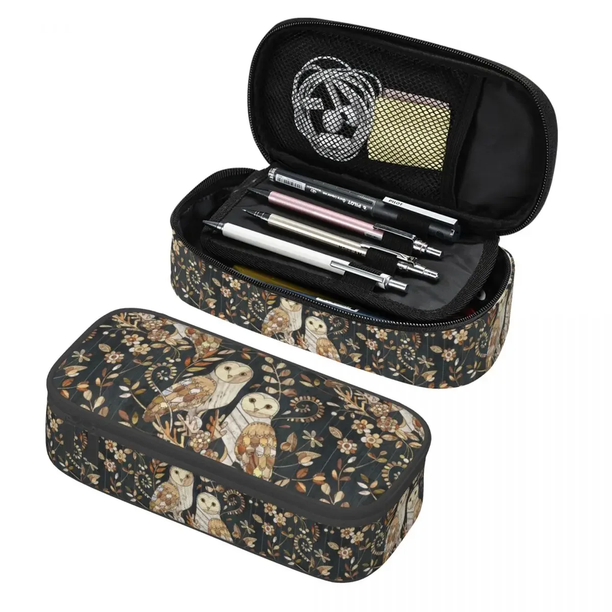 

Custom Kawaii Wooden Wonderland Barn Owl Pencil Cases for Girl Boy Large Storage Pencil Box Stationery