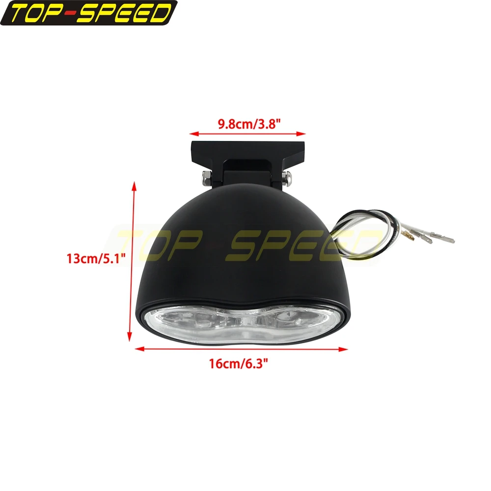 Motorcycle Double Oval Wave Twin Headlight Dual Headlamp For