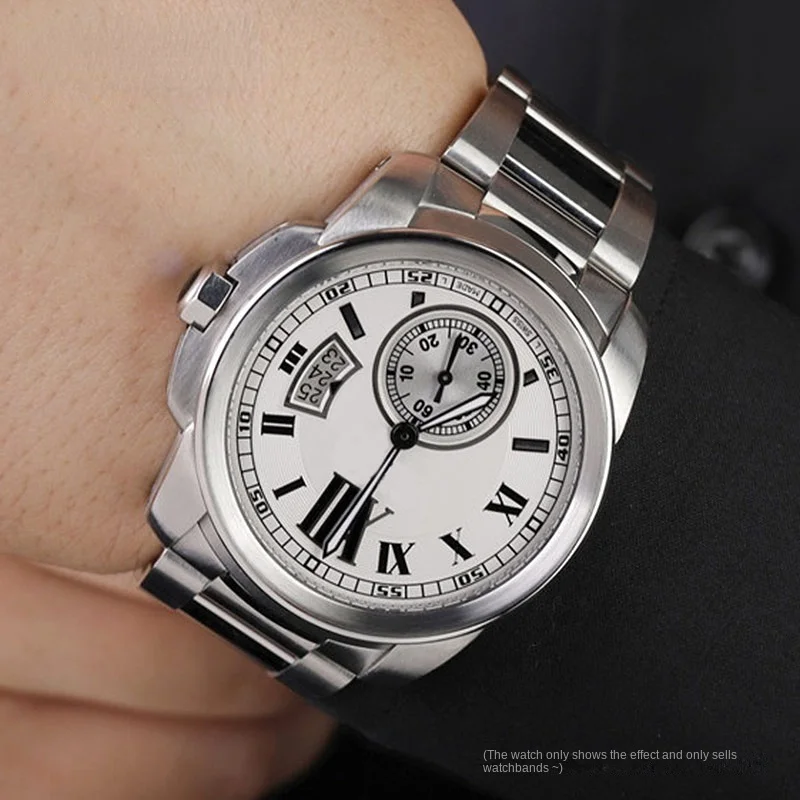 Imagem -02 - para Cartier Calibre W7100037 W7100041 7100015 Metalc Pulseiras de Relógio Alta Qualidade Aço Inoxidável 23 mm Pulseira de Relógio Masculino