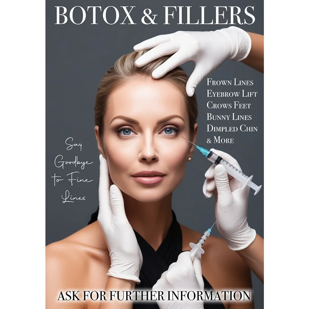 Botox & Fillers disponibles aquí salón de belleza de negocios arte de pared imágenes impresas pinturas en lienzo decoraciones decoración del hogar
