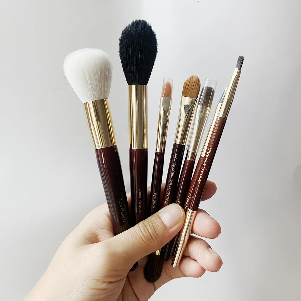 Limited Edition Travel Makeup Brush Set 7pcs Short Handle Cosmetic Brushes Beauty Tools