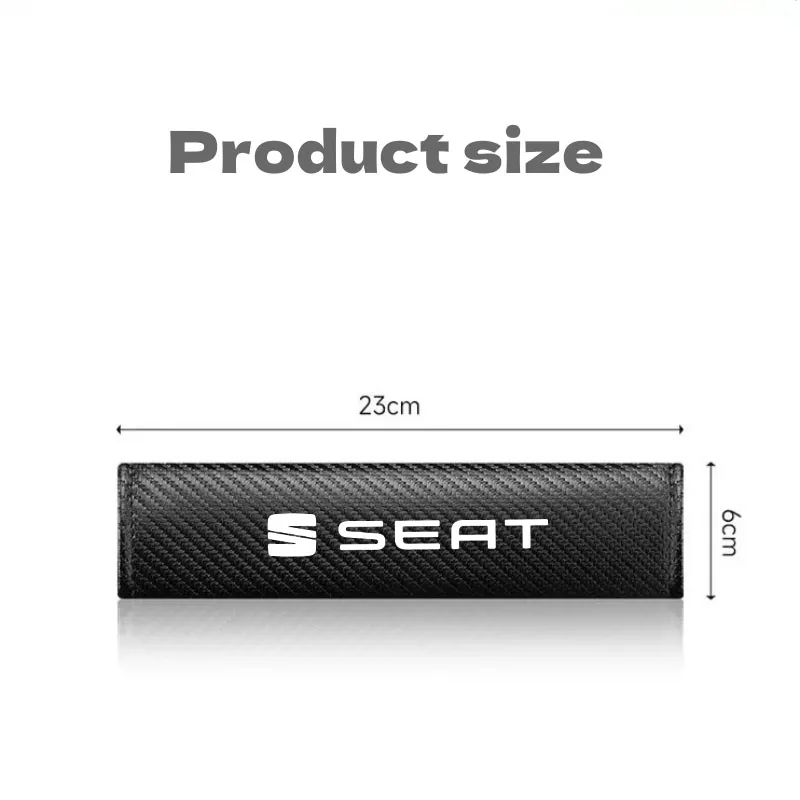 2Pcs Car Safety Belt Carbon Fiber Leather Shoulder Protector Pad for Seat FR Leon Ibiza Altea Exe 5f Mk2 Mk3 TARRACO Accessories view 5