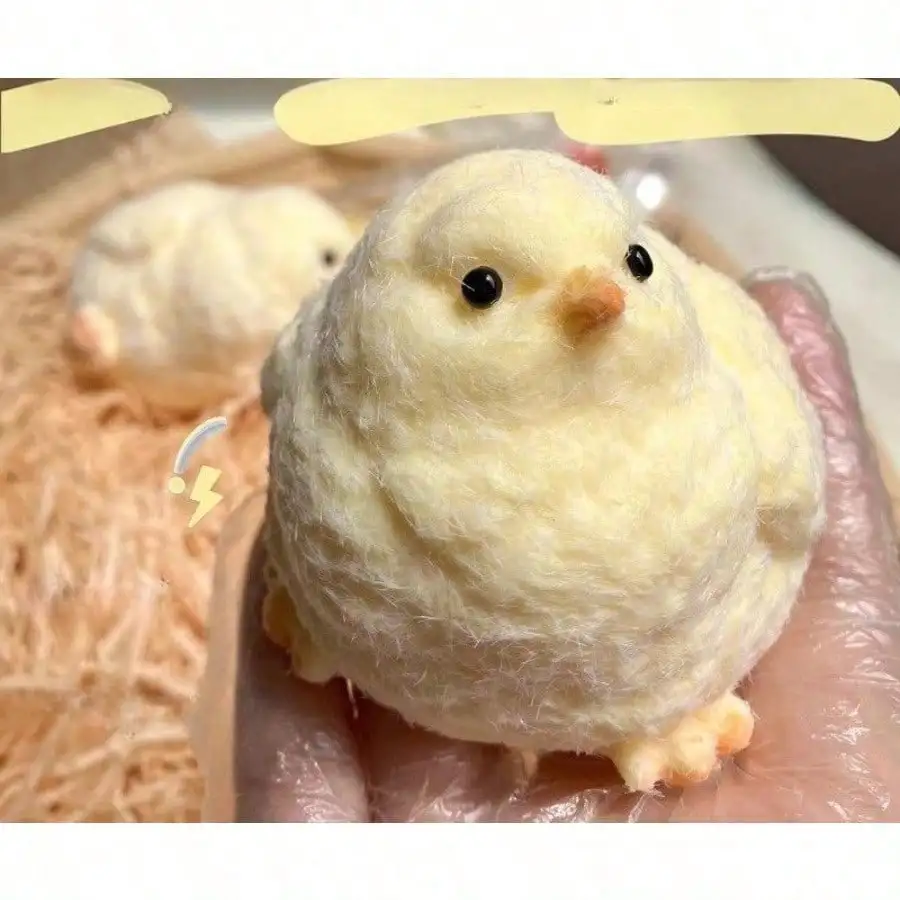 Set de Juguetes Blandos Hechos a Mano de Gallina y Pollitos, Juguete Antiestrés de Rebote Lento con Forma de Pollo de Granja, Divertido para Apretar