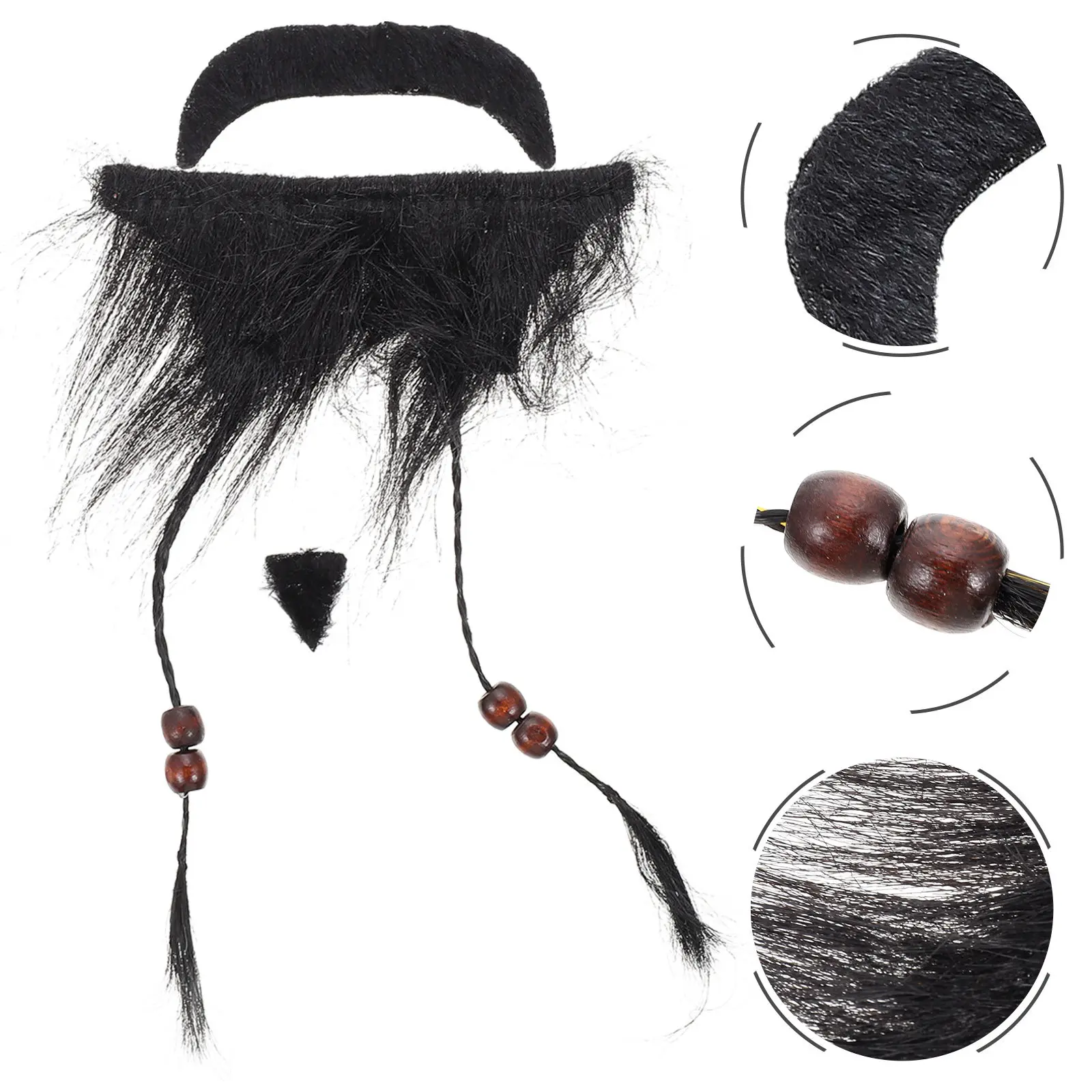 

3Pcs Premium Fake Pirate Beard Set Comfortable Skin-Safe Lightweight Cosplay Prop for Halloween Party Festival Stage Performance