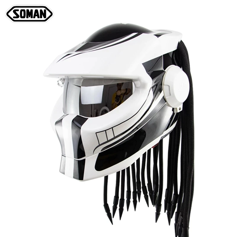 Tańszy ABS pełna twarz Predator kask motocyklowy SOMAN SM958 Capacete Street Flip Up Casco czaszka Capacete De Motociclet