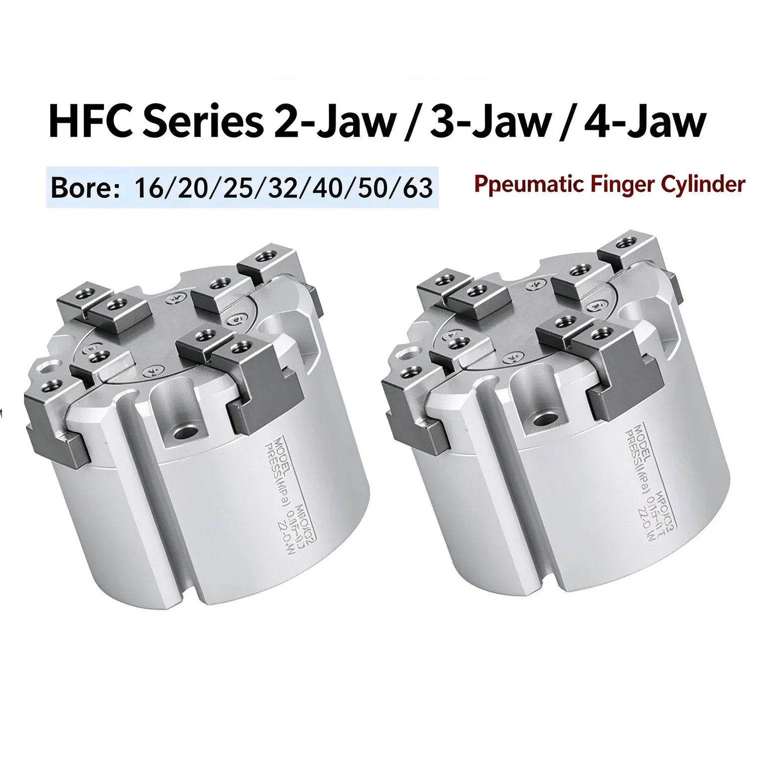 HFCX Four Claws Finger Pneumatic Cylinder Claw Parallel Fixture HFCX Bore16/20/25/32/40/50/63 Parallel Opening And Closing Type