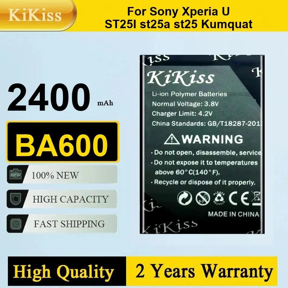 

Аккумулятор Kikiss BA600 емкостью 2400 мАч для Sony Xperia U ST25I St25a St25 Kumquat