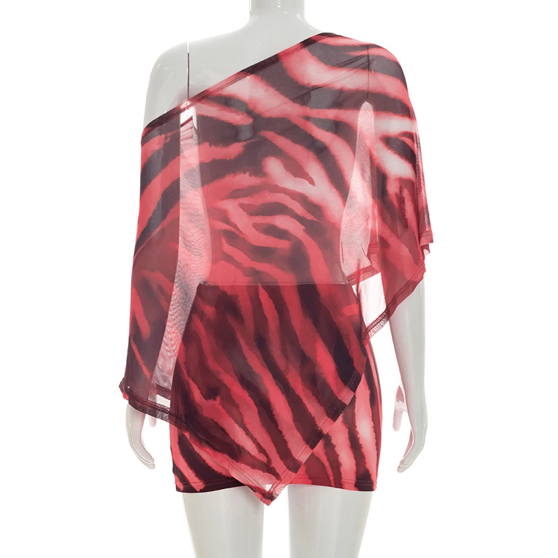 Damen-Set mit Krallenmuster: Einschultriges Top & Figurbetonter Rock, Zweiteiliges Ensemble – Detail 15