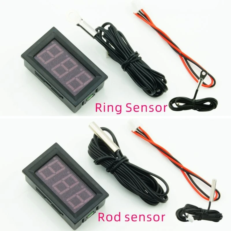 Temperature Meter Single Digital Display  4-30V Temperature  Probe Detector Gauge Used for Fish for Tan