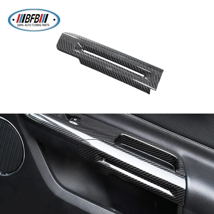 Real Carbon Fiber Interior Trim Inside Door Handle Rest Frame Panel Trim For Mustang 15-17