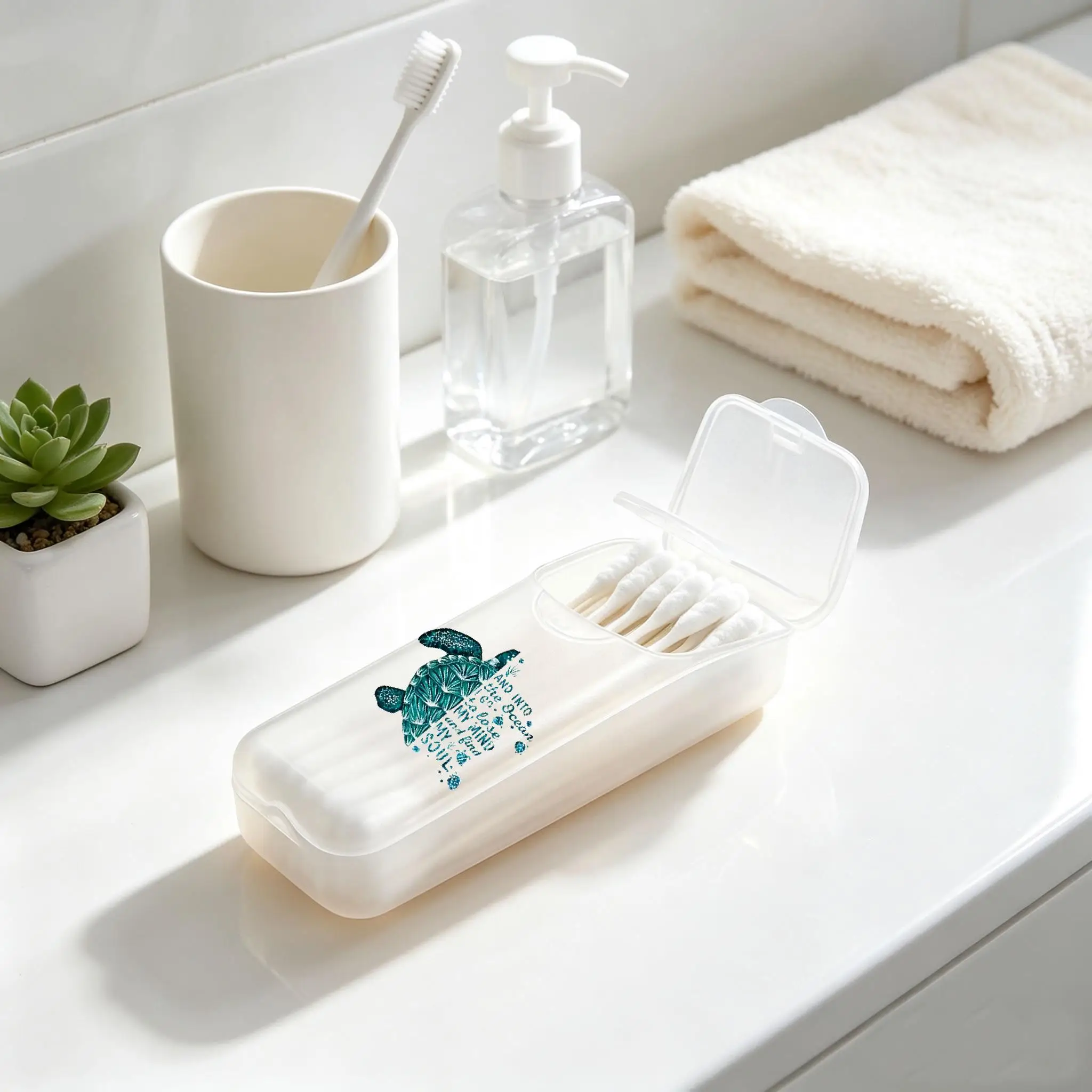 Sea Turtle Mini Storage Box, Travel Pill & Capsule Case, Food-Grade PP Container for Toothpicks, Dental Floss, Small Parts & Tin