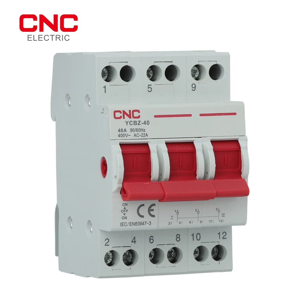 CNC YCBZ-40 3P 40A Changeover Switch Disconnectors Switch 50/60Hz Load and Break the Circuit Household Residential Safety