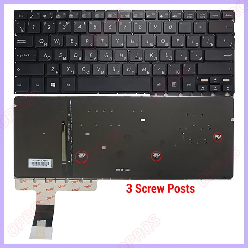 

НОВАЯ черная клавиатура с подсветкой в США/русском стиле для Asus UX330U/UX330UA/UX330UAK