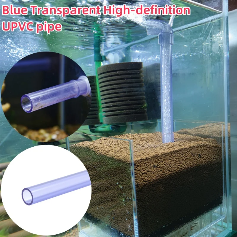 2PCS Blue Transparent High-definition UPVC Pipe O.D16-40mm Connecting Water Pipe Water Supply Lighting Decoration