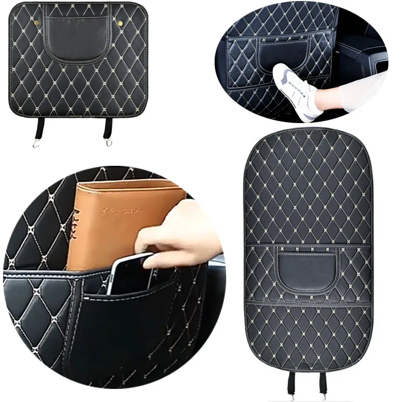 Car Seat Back Pad Safety Seat Anti-Kick Mats for Children Kids Anti Kick Mud Dirt Pad Interior Storage Bag Accessorie