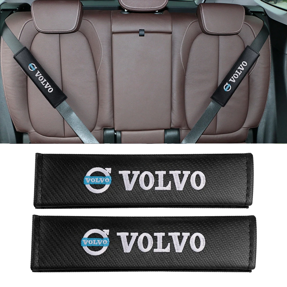 1/2pc Car Seat Belt Pads Seat Shoulder Strap Pad Cushion Cover Car Styling For Volvo RDESIGN AWD V70 XC60 S60 V60 V40 XC90 S80