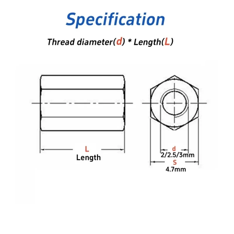 M2 M2.5 M3 Colorful Aluminum Alloy Hex Standoff Spacer,Rod Coupling Joint Sleeve Extension Nuts Hex Column Pillars