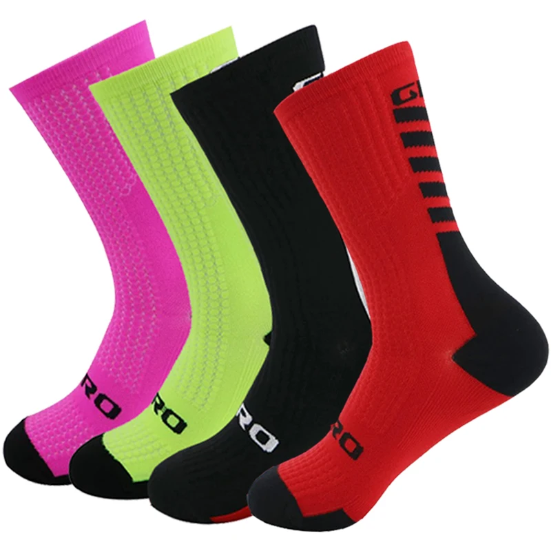 4 Pairs Cycling Socks Men Women Sports Sweat Absorbing Breathable Biking Socks Compression Football Soccer Road Pro Racing Socks