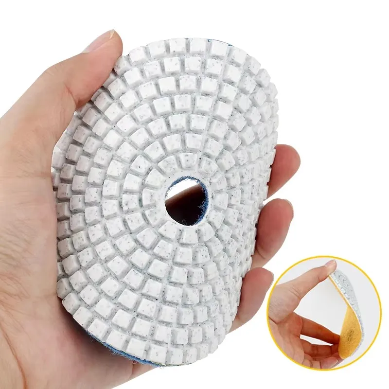 Set di tamponi per molatura ad acqua per lucidatura di pietre da 4 pollici 100 mm Tampone per lucidatura di pietre di marmo Tampone per molatura morbido diamantato
