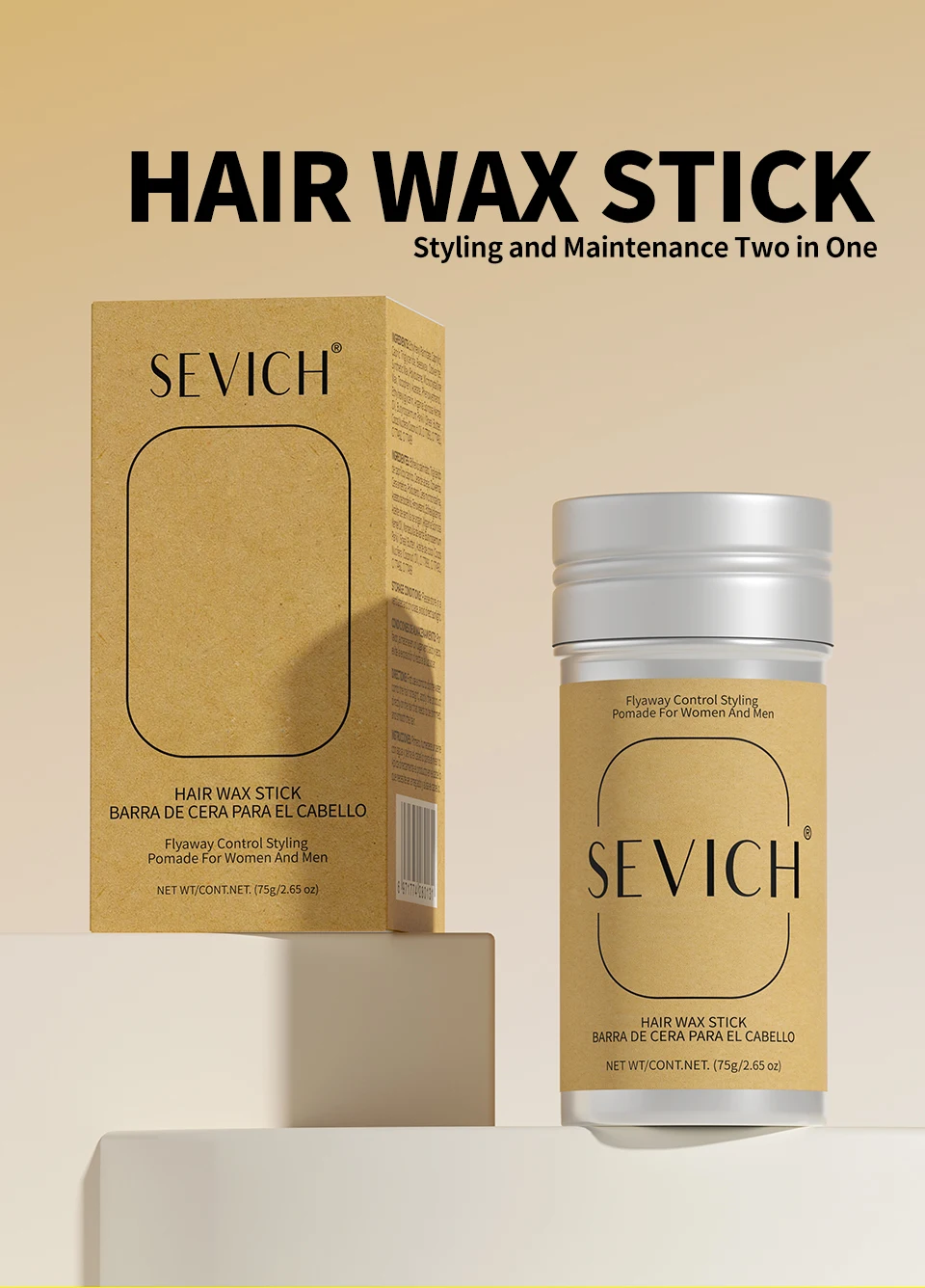 Professionelles Stylingwachs für Frauen, Anti-Frizz-Pomade, glättendes gebrochenes Haar, Schlamm, unordentliche Haare, Kontrollwachsstange für natürliche Perücken – Detail 10