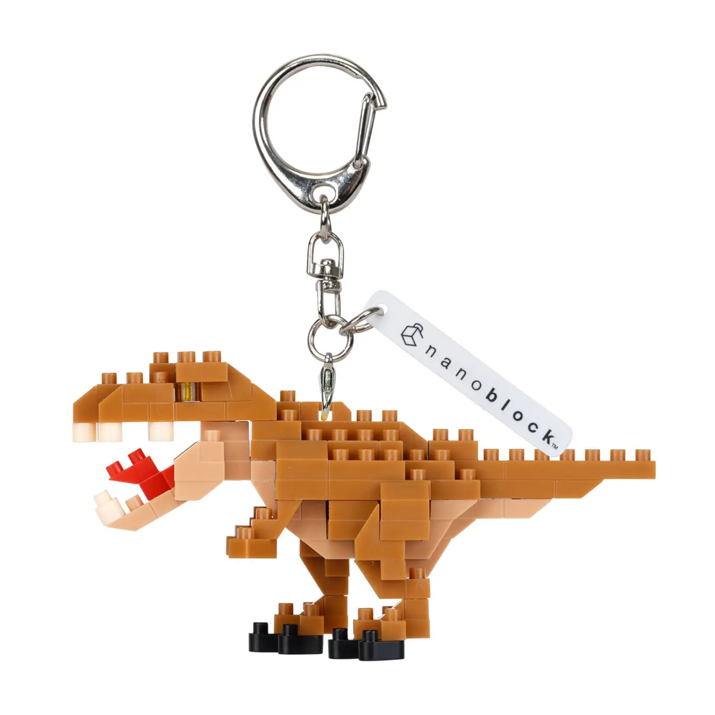 

Original Nanoblock N-Fig Tyrannosaurus Rex Keychain Zero Assembly Mini Figure Detachable Bag Charm Couple Keyring Accessory Gift