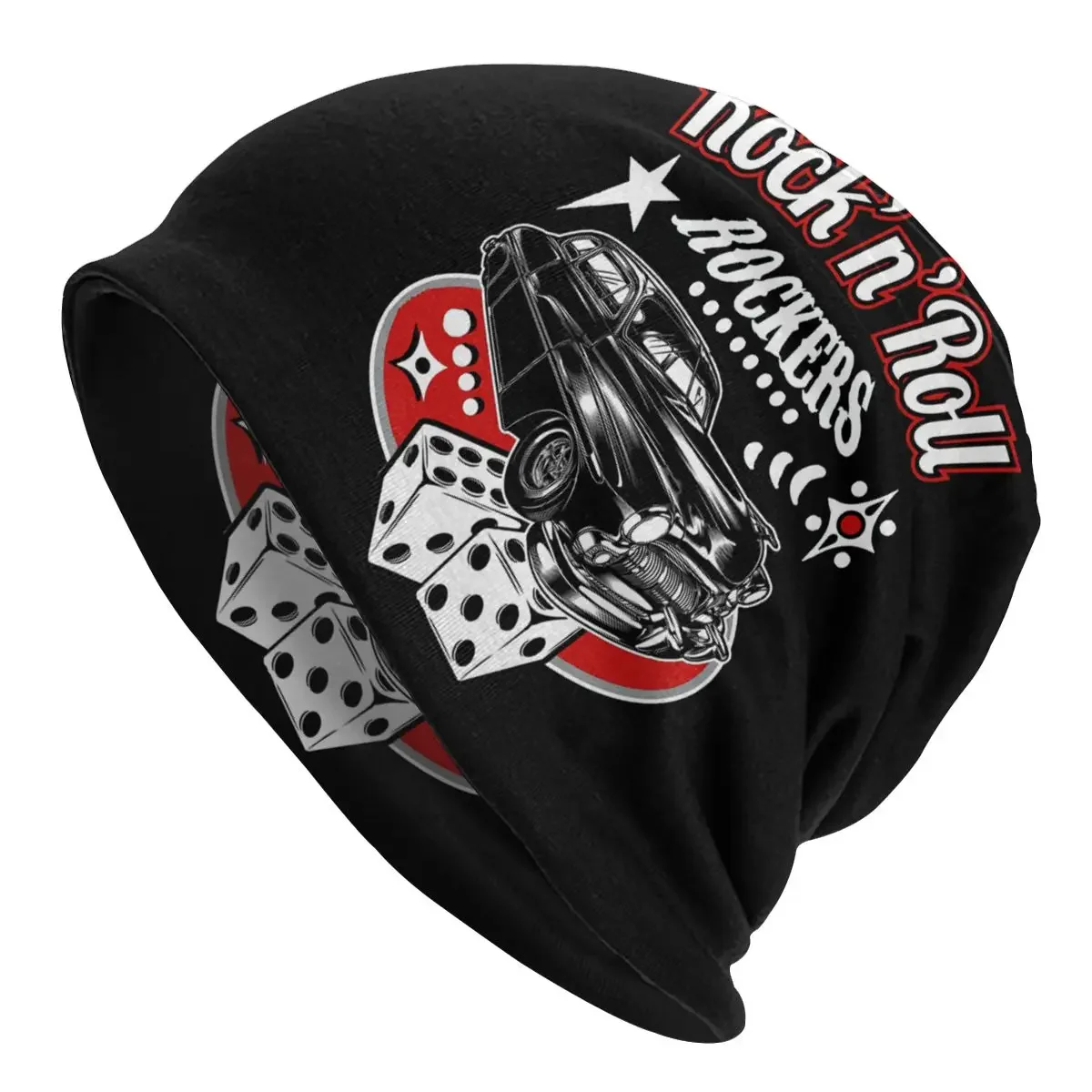 Rock and Roll  Vintage 50s Sock Hop Party Rock Roll Rocker Men Women Beanies Cap Fabric Bonnet Hat