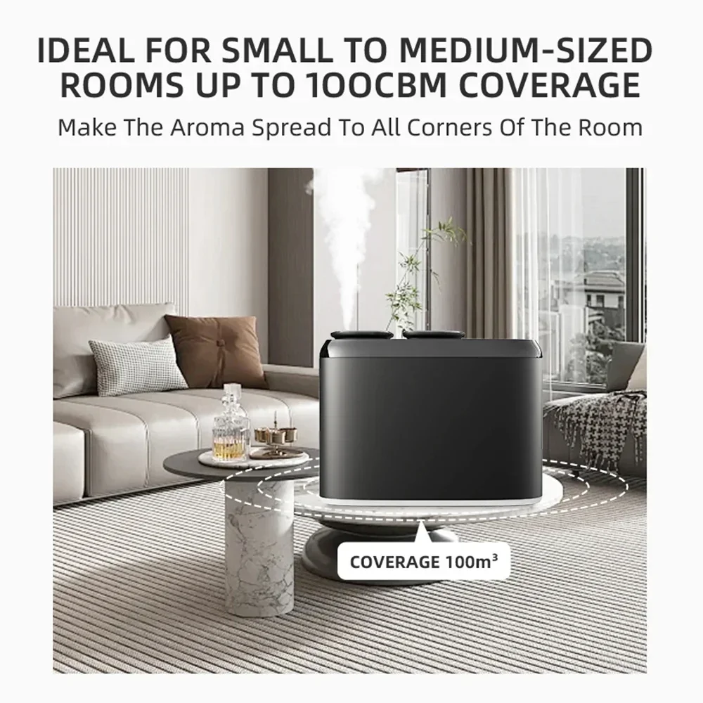 NAMSTE Smart Timer Electric Aroma Diffuser Dual Nozzle Perfume Oil Diffuser Aluminum Scent Nebulizer Diffuser Air Humidifier