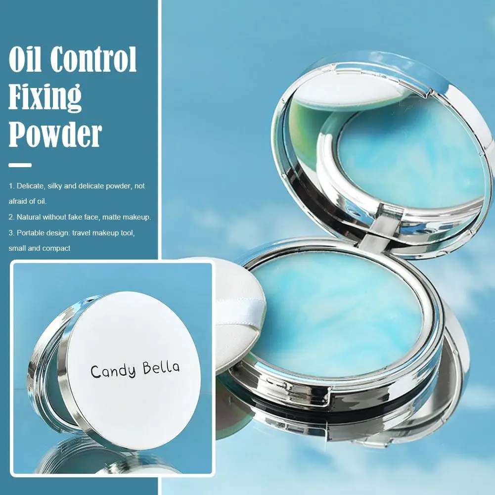 

The Blue Oil Control Long-lasting Powder Cake With Powder Makeup Powder Powder Face Dry And Waterproof Wet Puff J2g6