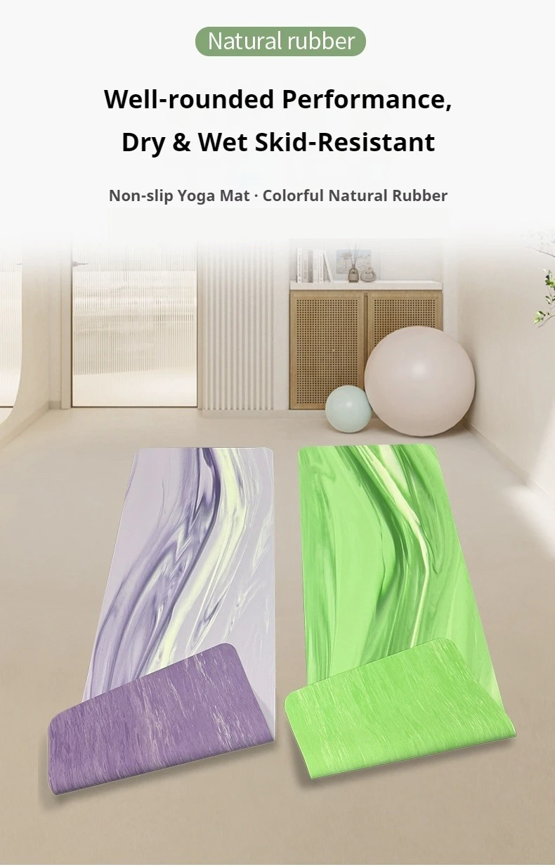 Lezyan 5mm Pu Natural Rubber Yoga Mat Double-sided Non-slip Thickened Professional Home Fitness Gym Workout Gymnastics Exercise