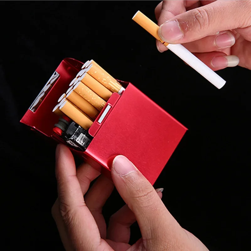 Metal Cigarette Case Box Cover Classic Men\'s Tobacco Cigarettes Box Case Holder Hard Cigarettes Tobacco Box Case Cover