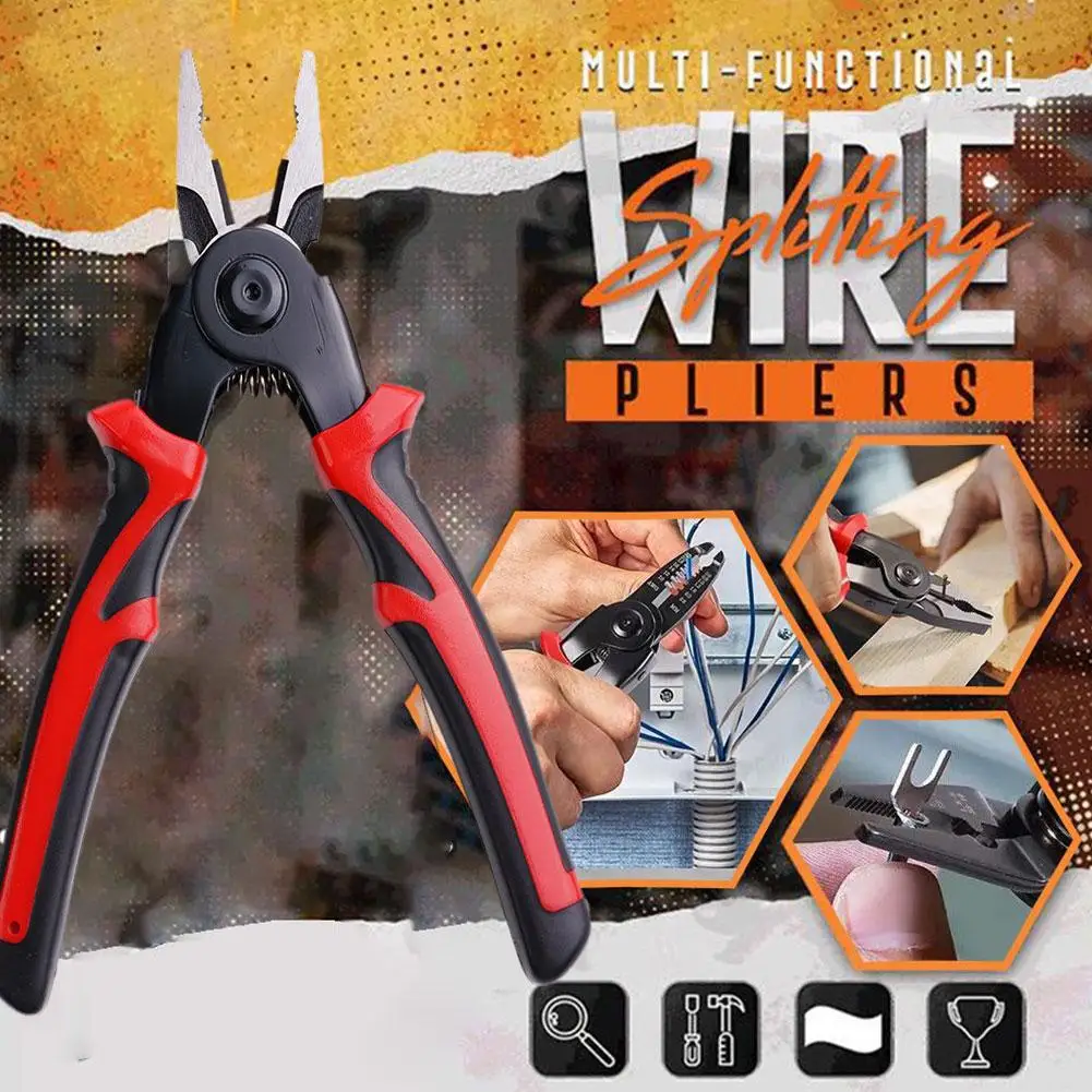 Multifunctional 5 In 1 Pliers Kit - Steel Wire Pliers - Wire Stripping Pliers - Interchangeable Head - Special For Electric P9H1