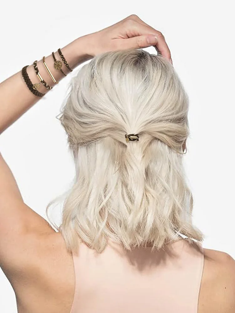 

Metal Life Tree Hair Tie Set Tail Braid High-End Feeling Bracelet Hair Cord Elastic Band Jewelry Adult Vintage Sle Hair Acc...