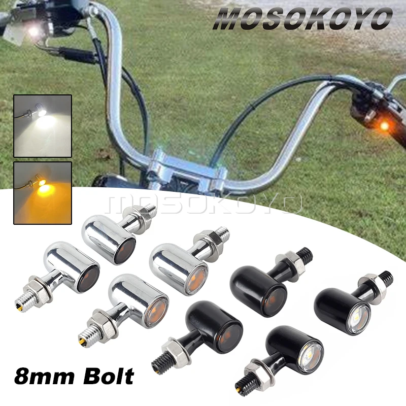 Motorcycle LED Turn Signal Light Bullet Moto Indicator DRL Brake Light 8mm 12V Universal For Harley Honda Kawasaki Yamaha Suzuki