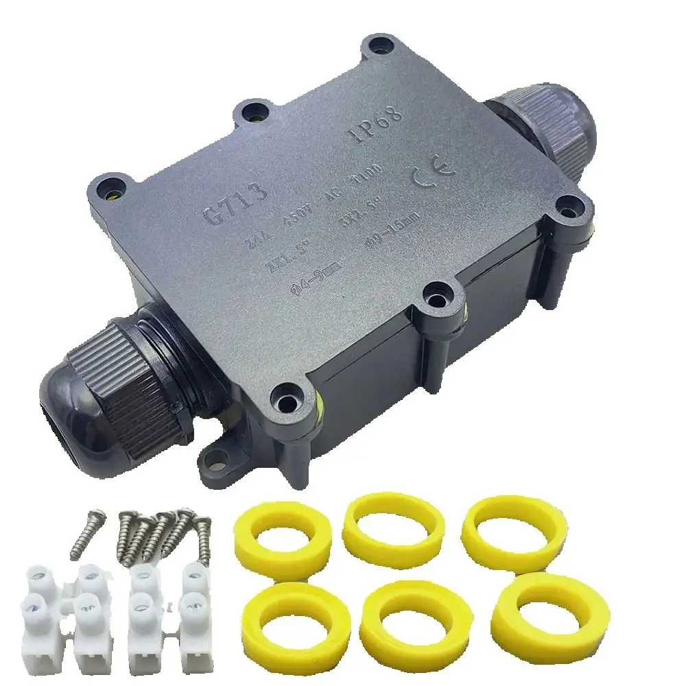450V 24A IP68 Waterproof Junction Box Electrical 2/3/4/5/6 Way Enclosure Block Cable Connecting Line Protection for Wiring Acces