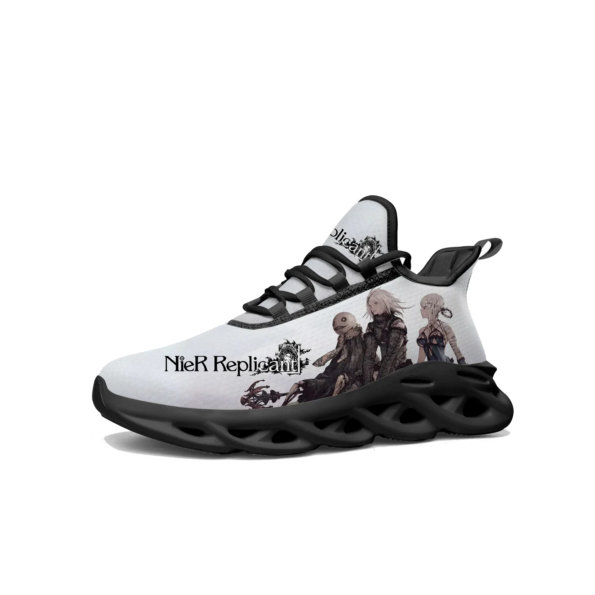 

Кроссовки Nier Replicant Flats в стиле мультфильмов, мужские и женские спортивные кроссовки для бега, индивидуальный пошив, на шнуровке