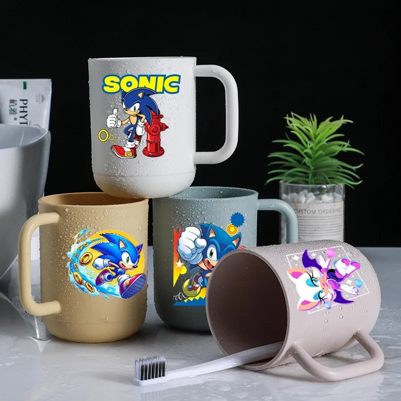 Sonics Toothbrush Cup Shadow Cartoon Anime Pattern Tooth Cups Trvel Portable Family Simple Couple Water Bottles Party Gifts