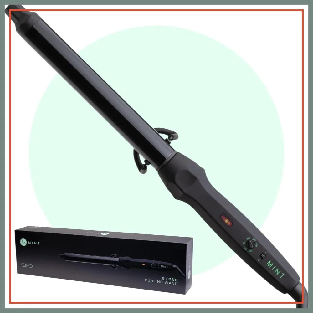 

1 Inch Clamp-Free Curling Wand for Long Hair, Extra Long Barrel, 4 Heat Settings 230-430°F, Dual Voltage