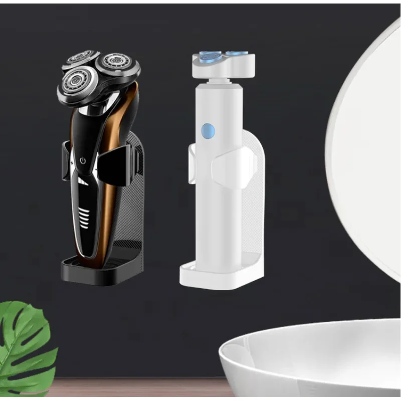 

1Pc Bathroom Shaver Rack Wall Mounted Shaving Razor Holder Electric Toothbrush Holder Space Saving Traceless Toothbrush Organiz