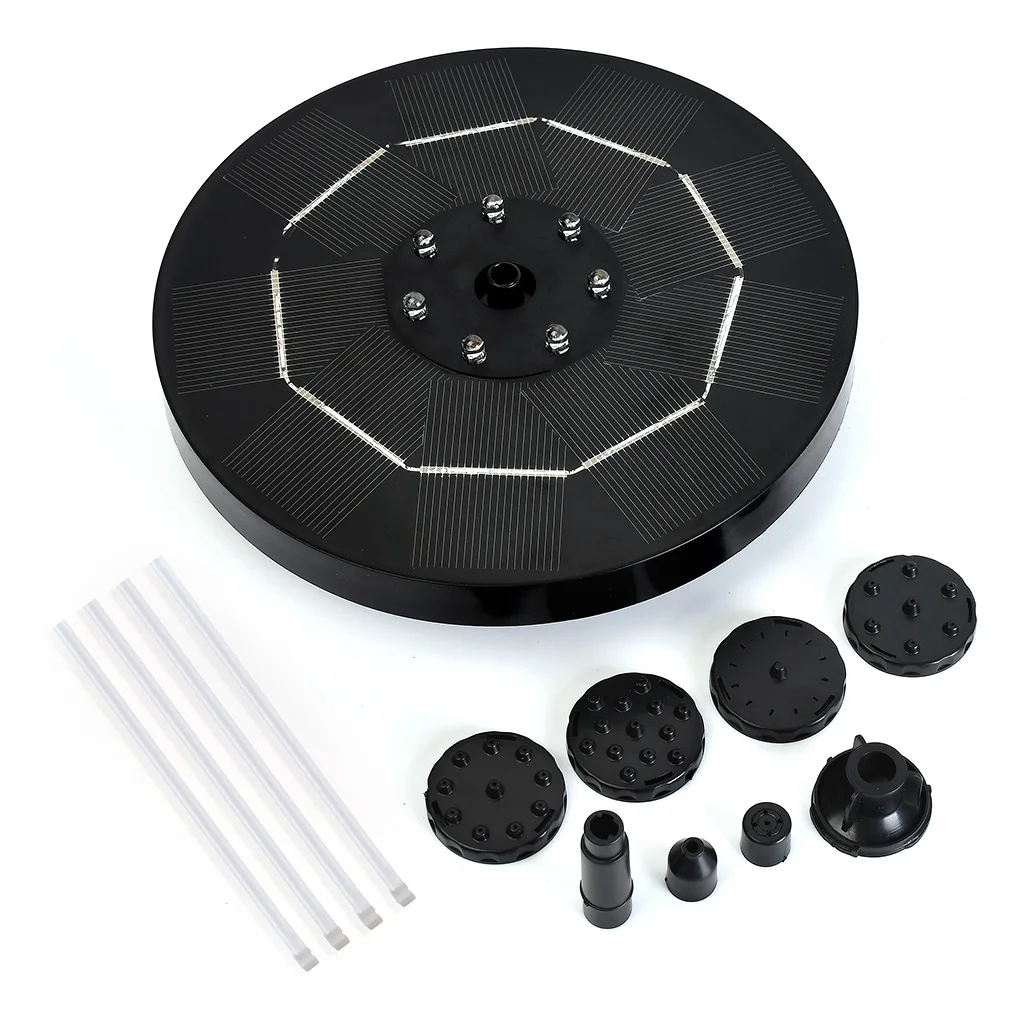 

Pool Solar Waterfall Fountain Birdbath Pond Rechargeable Submersible Water Sprinkler Decoration White with Stick