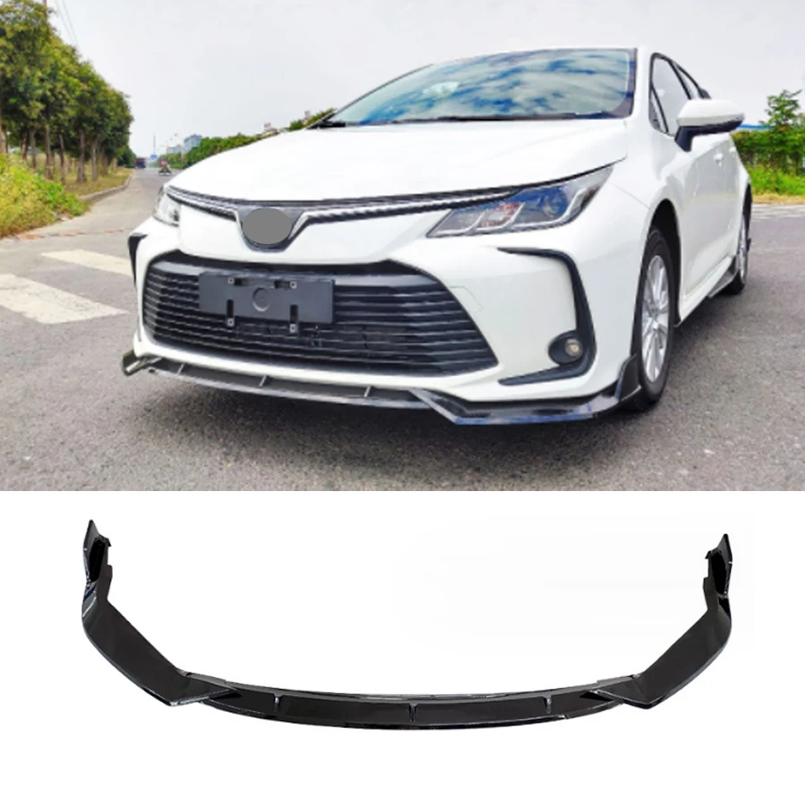 Zderzak przedni Spoiler Lip Dolny zestaw karoserii Dyfuzor Splitter Tuning Guard Do Toyota Corolla 2019 2020 2021 ABS Błyszcząca czerń